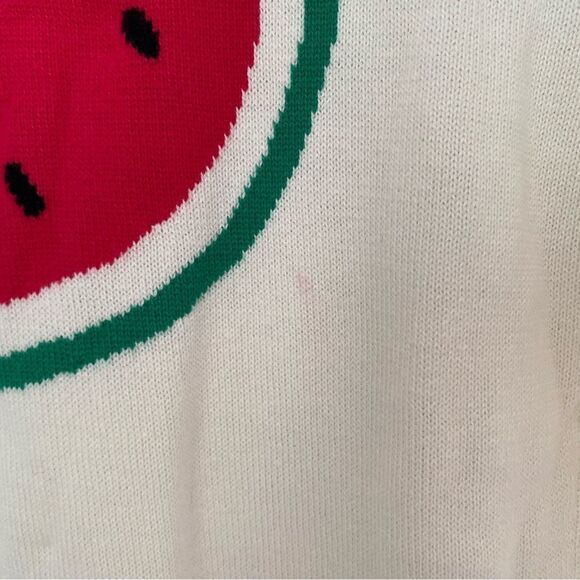 Aqua Girl’ Long Sleeve Watermelon Knit Crew Neck Sweater - Picture 2 of 5